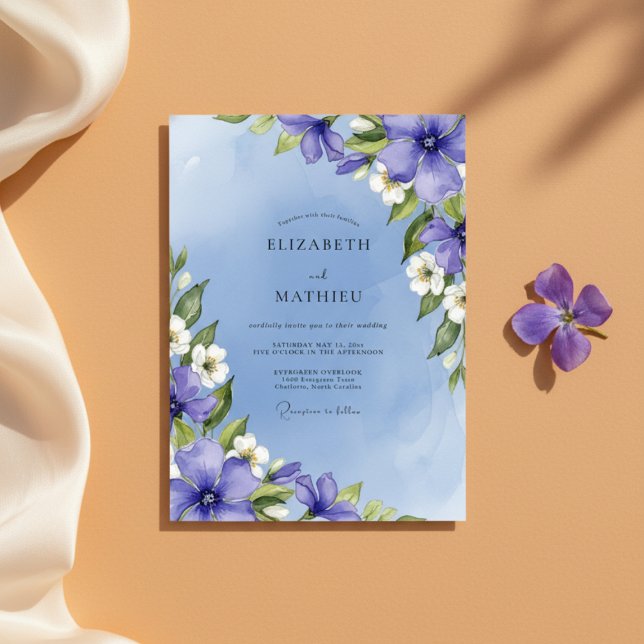 Invitación Boda floral artística de lavanda (Subido por el creador)