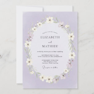 Invitación Boda Floral Artística Lila