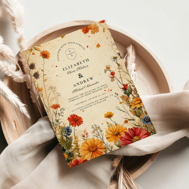 Invitación Boda floral autumn audaz (Subido por el creador)