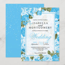 Boda Floral Azul Bebé Clásico