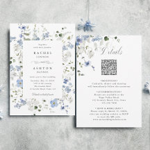 Boda floral azul blanco verde todo en uno