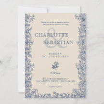 Boda floral azul botánica elegante