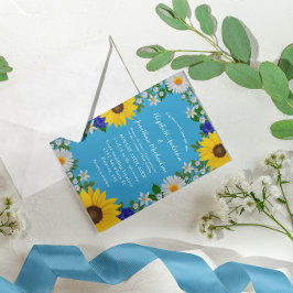 Invitación Boda floral azul cielo de verano