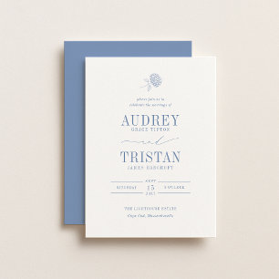 Invitación Boda floral azul de HYDRANGEA