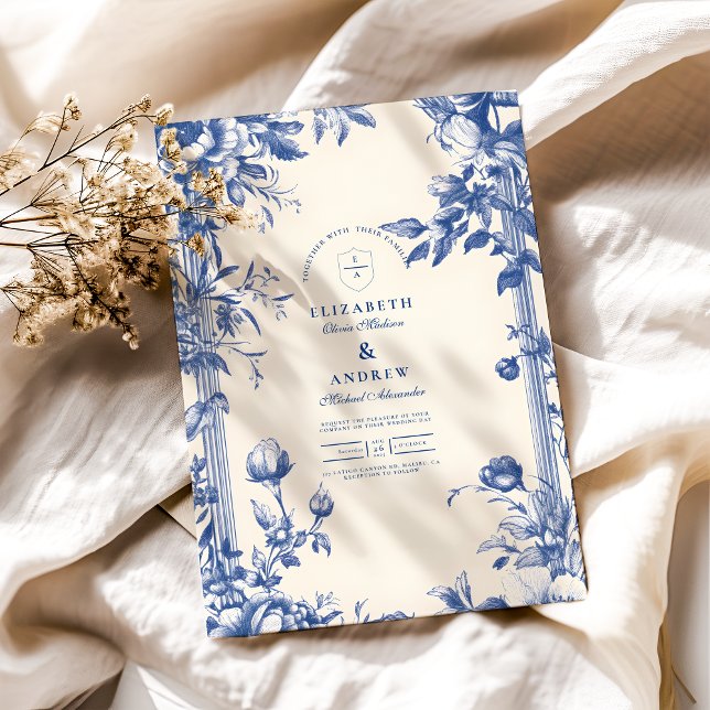 Invitación Boda Floral Azul de Victoria (Subido por el creador)