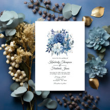 Boda Floral Azul Dusty