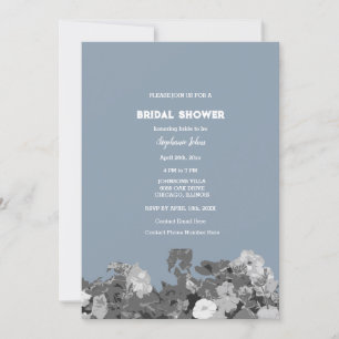 Invitación Boda Floral Azul Dusty Floral Bridal Shower