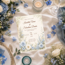 Boda floral azul elegante