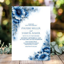 Boda floral azul elegante