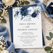 Boda floral azul marino y polvoriento