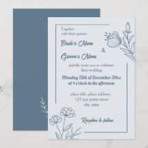 Boda floral azul polvoriento y romántico