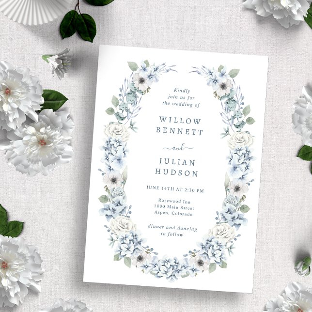Invitación Boda Floral Azul Vintage (Subido por el creador)