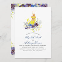 Boda floral azul y amarillo