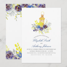 Boda floral azul y amarillo