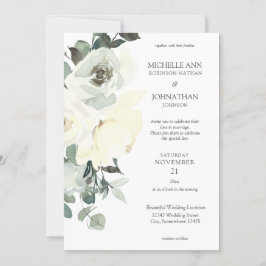 Invitación Boda Floral azul y blanco turbio - Blanco 2