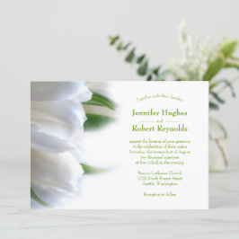 Invitación Boda Floral Blanca con presupuesto clásico y román