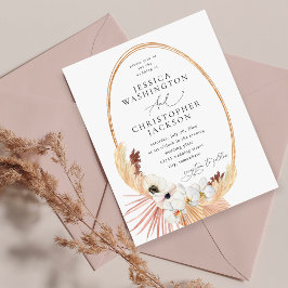 Invitación Boda Floral Blanca de Boho Beach