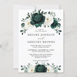 Invitación Boda floral blanca Eucalyptus