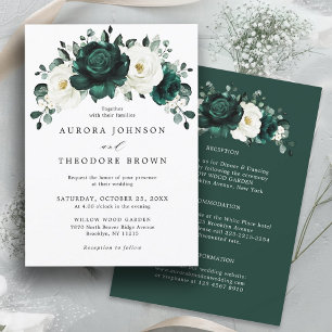 Invitación Boda floral blanca Eucalyptus