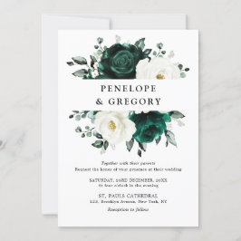 Invitación Boda floral blanca Eucalyptus