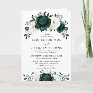 Invitación Boda floral blanca Eucalyptus