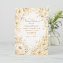 Boda floral blanca perla champán marfil