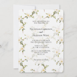Invitación Boda floral blanca romántica