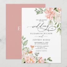 Boda floral blanca rosada moderna elegante