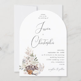Invitación Boda floral blanca y de mariscos 3 Arco