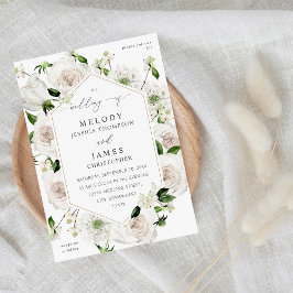 Invitación Boda floral blanco