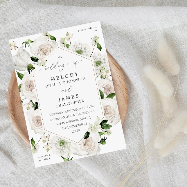 Invitación Boda floral blanco (Subido por el creador)