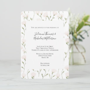 Invitación Boda floral blanco rosado de Rubor