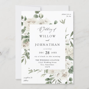 Invitación Boda floral blanco suave 3