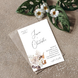 Invitación Boda Floral Blanco y Marinas 2