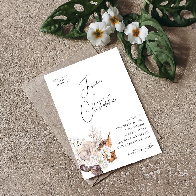 Invitación Boda Floral Blanco y Marinas 2 (Subido por el creador)