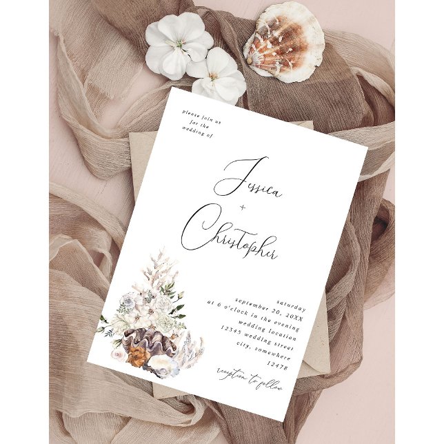 Invitación Boda Floral Blanco y Marinas 3 (Subido por el creador)