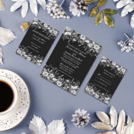 Invitación Boda floral blanco y negro
