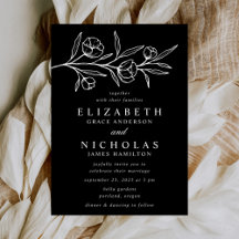 Boda floral blanco y negro