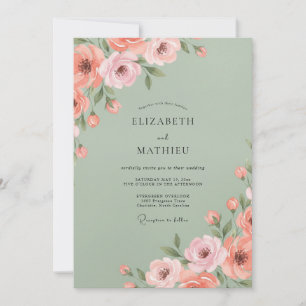 Invitación Boda Floral Bloom Sage Blush