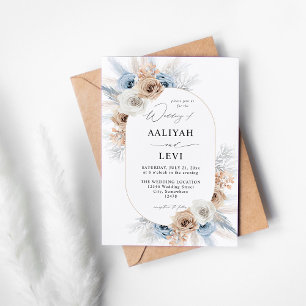 Invitación Boda floral Blue & Beige Boho 2