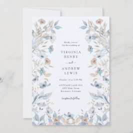 Invitación Boda floral Blue Boho