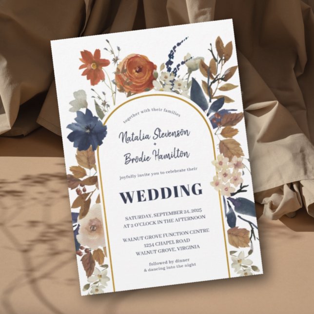 Invitación Boda floral Blue Terracotta (Subido por el creador)