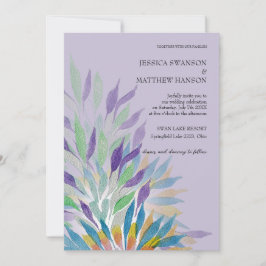 Invitación Boda floral bohemiana de acuarela