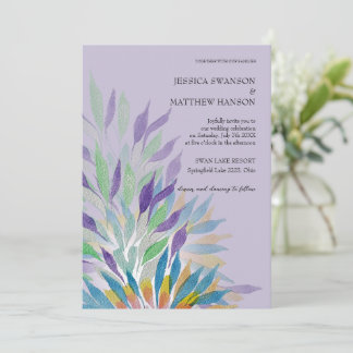 Invitación Boda floral bohemiana de acuarela