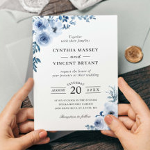 Boda Floral Bohemio Azul Polvoriento