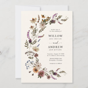 Invitación Boda Floral Bohemio de Otoño