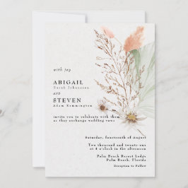 Invitación Boda floral bohemio romántico