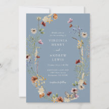 Boda Floral Boho Azul Polvoriento
