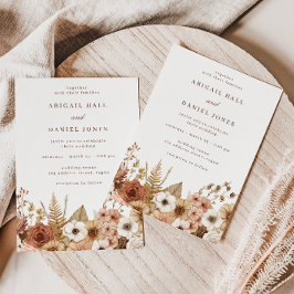 Invitación Boda floral boho elegante