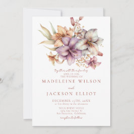 Invitación Boda floral boho elegante de otoño